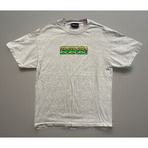 The Hundreds x Aaron Kai Waves Box Logo T Shirt Sz L Gray Short Sleeve